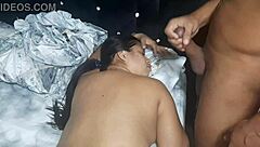 enjoying a nice oral while she is in bed