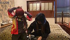 i got dressed in japanese costume on halloween and ended up deepthroating to creampie