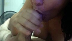 Teen skips class for blowjob and cumshot from married neighbor on webcam