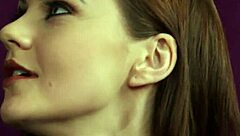 Pretty eurobabe receives facial cumshot on her face