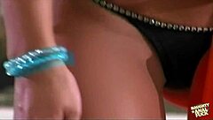 Pretty brunette sets up romantic place for hot anal sex on the beach!