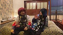 i got dressed in japanese costume on halloween and ended up deepthroating to creampie