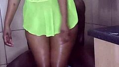 Lilpuddingbowls takes monster cock in her big ass in the kitchen