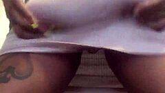 Upskirt View Of Ebony Pussy In Panties