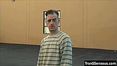 Dude gets intensely tempted by shemale's asshole in crossdressing scene with ladyboy action