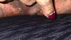 Granny's Wet Pussy in Parking Lot!