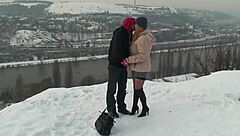 blonde bitch with small tits gets her hairless pussy fucked outdoor until she orgasms.