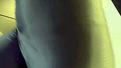 Red-haired fitness slut licks outdoors