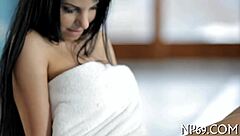 Teen feels intense pleasure during wet blowjob and ball licking