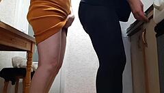 two housekeepers masturbate in kitchen, reaching orgasm