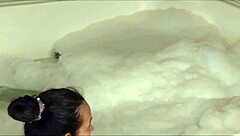 Watch me blow bubbles with this monster cock, she says teasingly