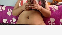 Indian babe with big ass engages in intense self sex.