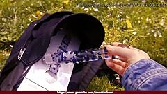 i watched girl masturbating with sextoy in the park