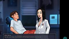 Summertime saga 32: hot asian teacher helps student with some relief