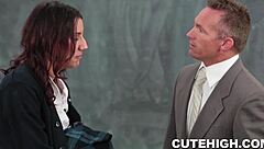 teacher brutally fucks petite teen slut in classroom