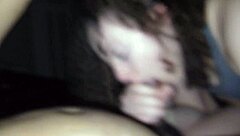 Tall amazon woman sucks on a big black monster cock