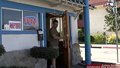 Black-Haired Asian Slut with Big Tits Picked Up for Street Fuck