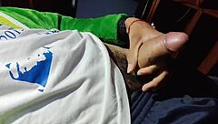 Young guy's big cock cums in spurts, so hot!