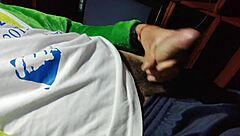 Young guy's big cock cums in spurts, so hot!