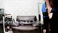 Big ass BBW masturbates wet pussy in chair