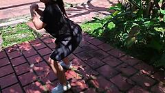 my trainer bangs me hard after workout with cum on tits