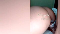 Well-endowed man intensely fucks young Latina in sheer outfit doggystyle, bending her over