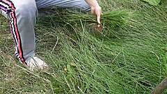 Village Girl Masturbates Pussy to Intense Orgasm After Hard Day on Ranch