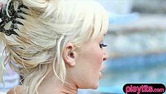 busty trophy wife gets fucked by masseuse outdoors