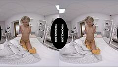 vr big black dildo stretches tight pussy