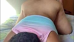Fucking my big ass venezuelan step sister with big tits in missionary and riding