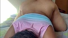 Fucking my big ass venezuelan step sister with big tits in missionary and riding