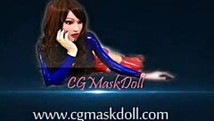 Unbelievable! Cgmaskdoll in Tight Latex Bondage with Condom Mask Control!