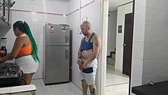 My house employee sucks while masturbating.