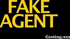 Fashion model gets creampie on sofa during casting