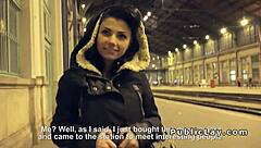 Hungarian Hottie Takes on Huge Cock in Public Group Action. Dare to Watch?