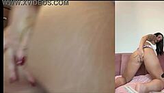 I got caught playing with my petite latina teen ass