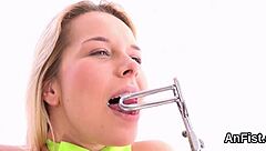 Feisty lesbian bombshells fist fuck pussies and assholes