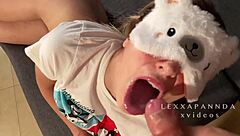 hot girl drains her stepdad's balls with a loving blowjob