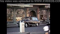 Black couple fucks white man in vintage threesome.