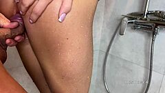 passionate morning in the shower with brunette