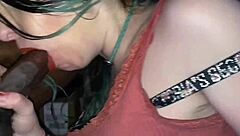 fucking nasty white waitress with big black cock threesome