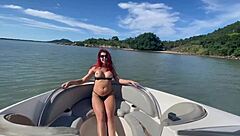big tits babe fucks monster cock outdoor on boat for creampie