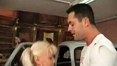 Nikky Blond Sucking and Fucking Hardcore with Cumshot on Natural Tits