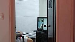 I caught my stepbrother masturbating, his big cock made me wet, so I gave him a deepthroat!