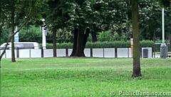 I watched young alexis crystal in public street gangbang with two guys