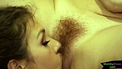 Trimmed stepmommy intensely eaten out in bathtub