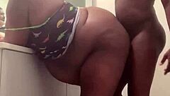 Quickie In Bathroom With Monster Cock Ass Fucking