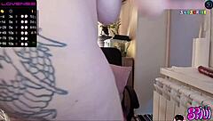 I watch a thick babe playing on webcam privately