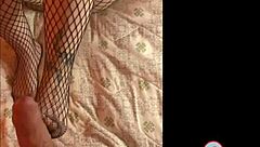 Friend's Feet Grip My Big Cock In Pantyhose.