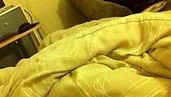 bedroom scene hints at big cock wanking to cumshot